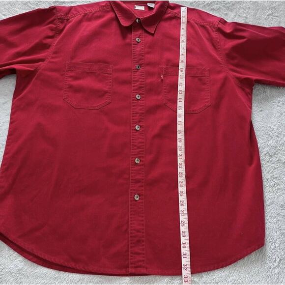 Levi’s vintage red Button Down Shirt size XL loose fit Heavy Weight - Picture 4 of 9